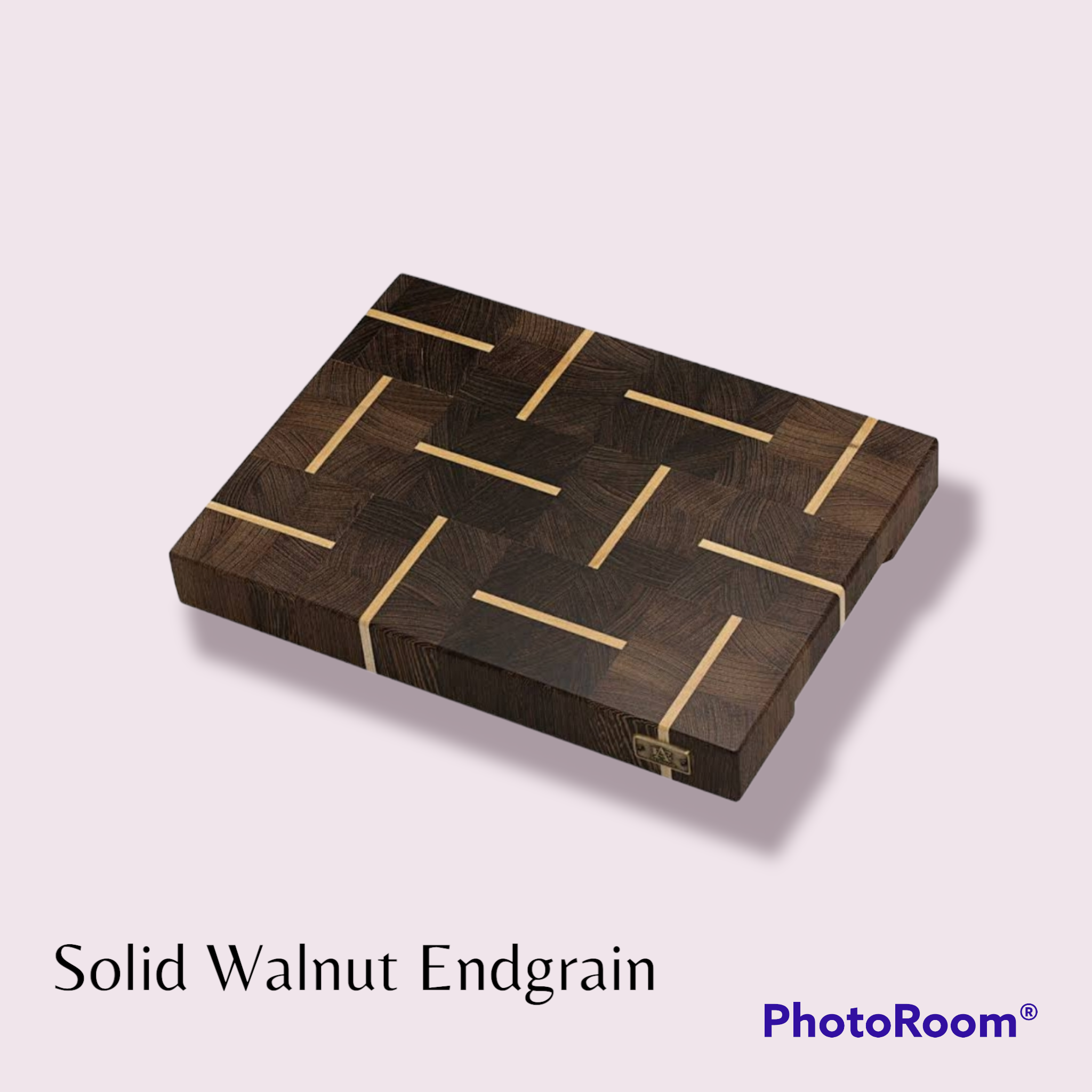 End-grain hardwood cutting board showing checkerboard wood pattern