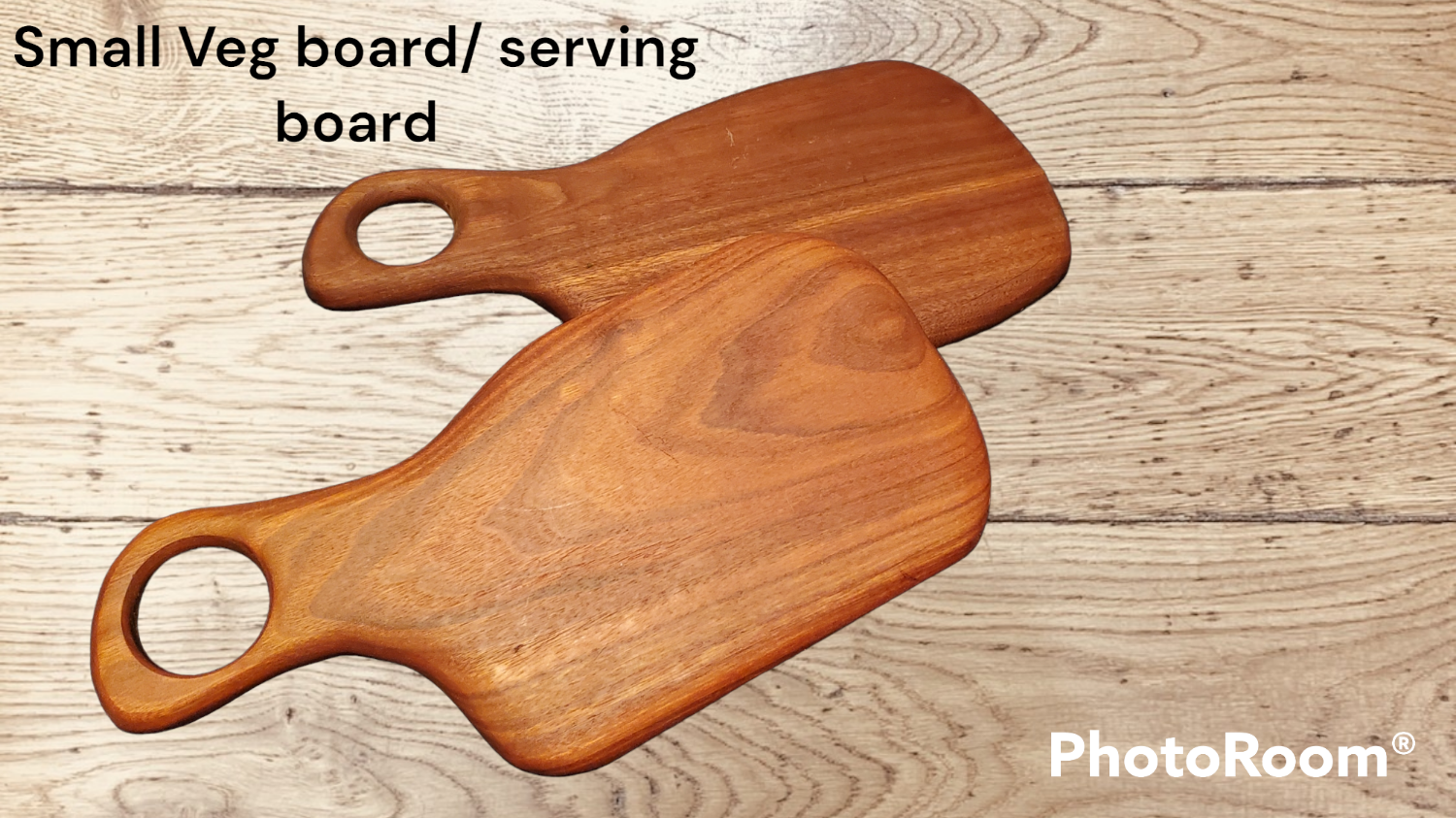 Hardwood charcuterie and serving board with natural grain