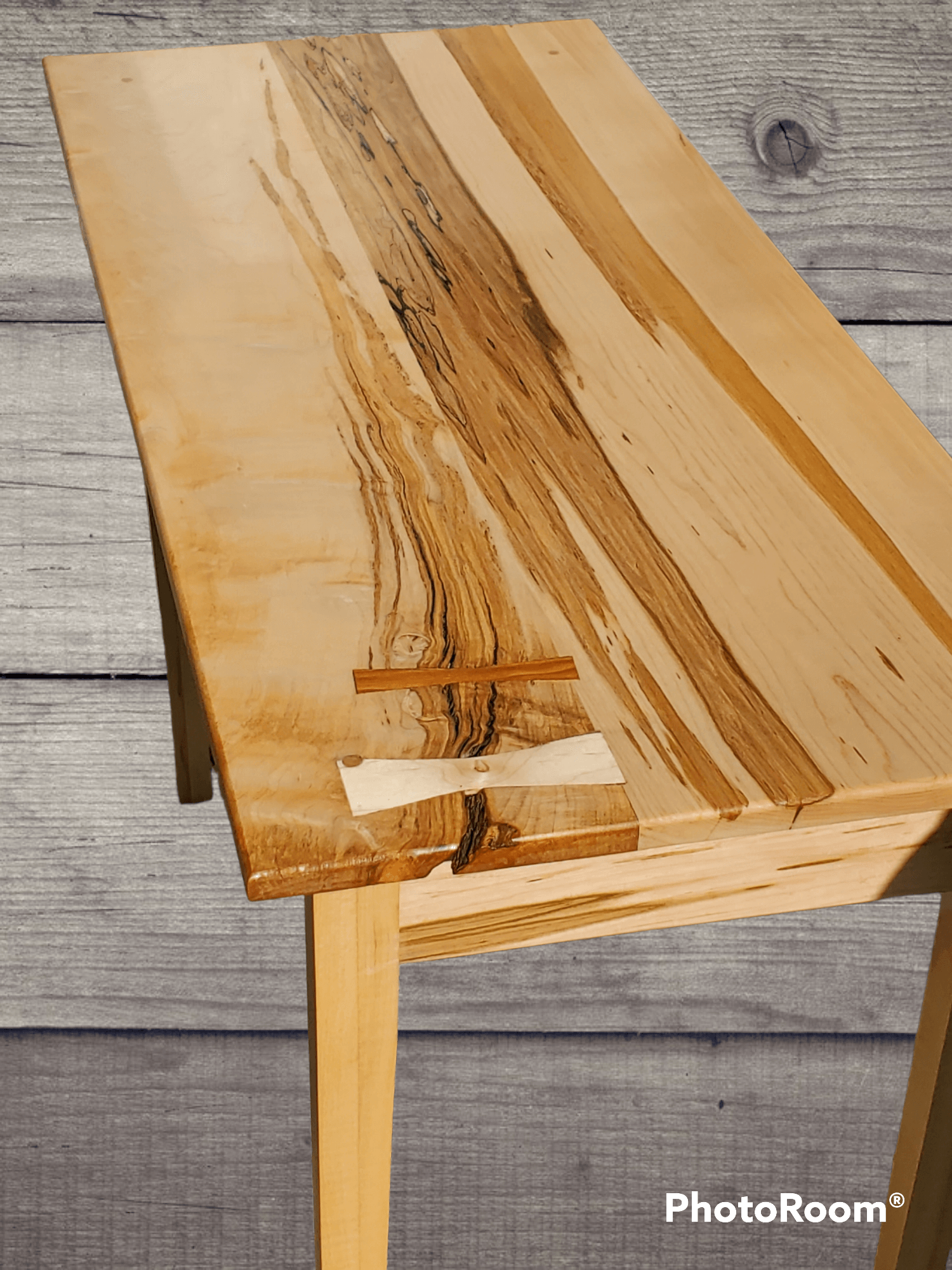 Live-edge ambrosia maple table